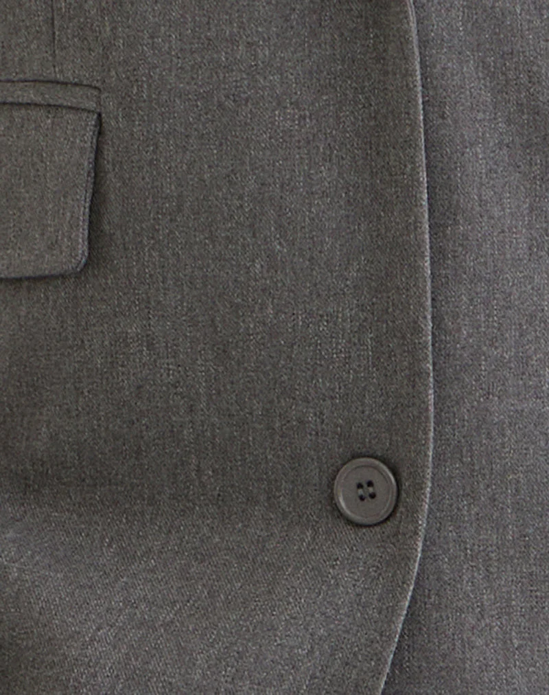 Maiwa Textured Tailoring Blazer in Charcoal - Image 5