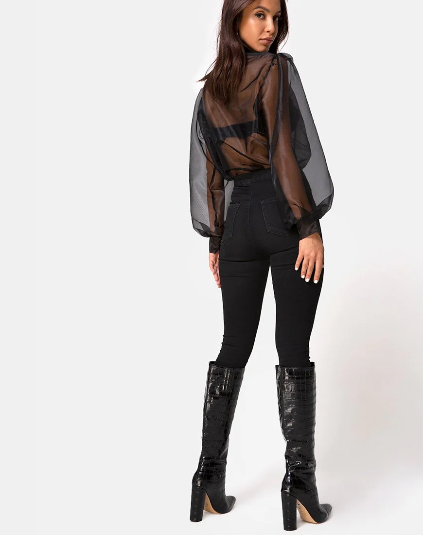 Makiza Top in Black Organza - Image 4