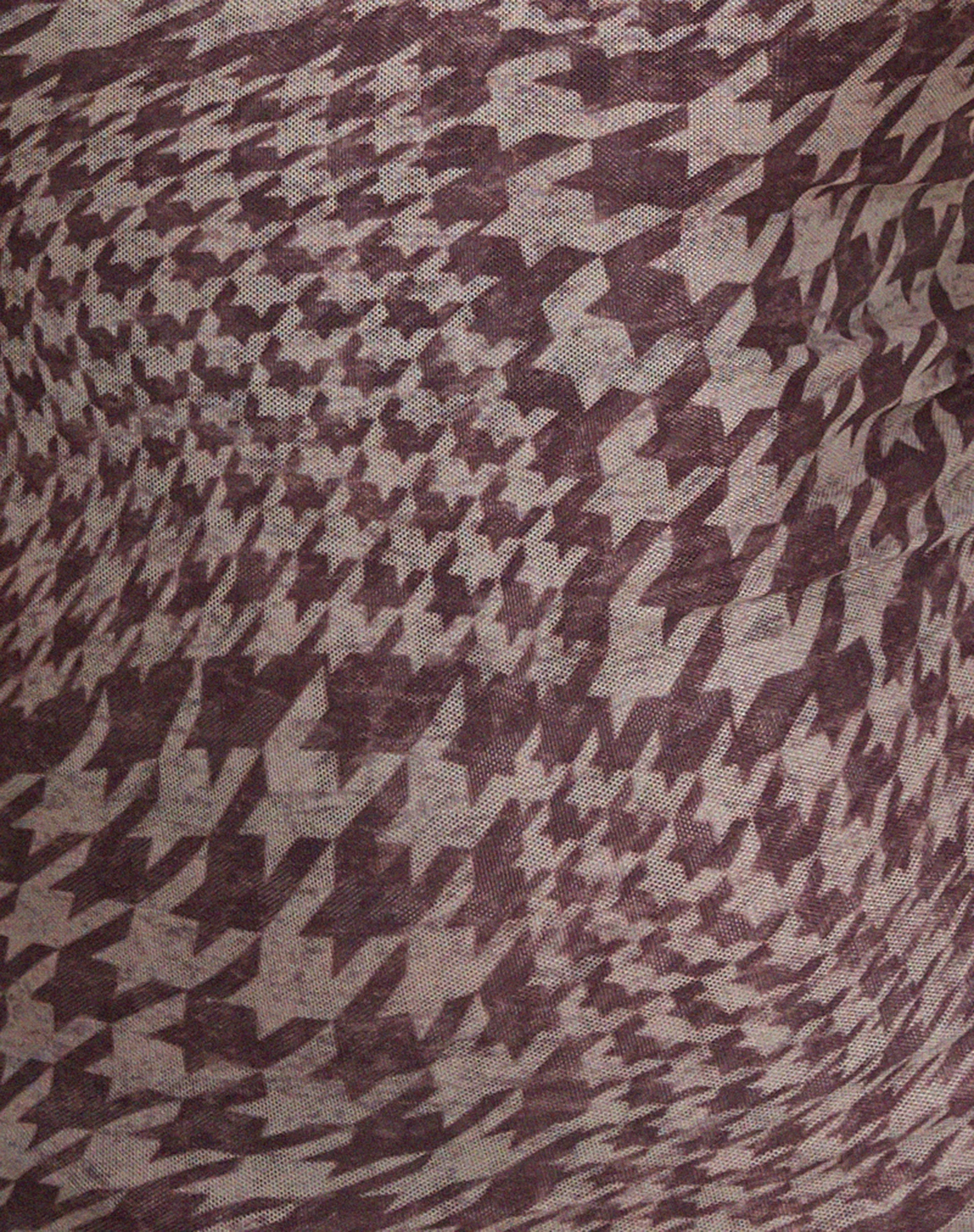 Malini Printed Mesh Halterneck Mini Dress in Warped Houndstooth Brown - Image 7