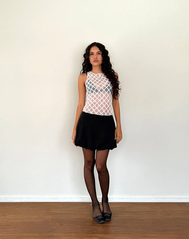 Maloe Lace Patterned Tank Top in White - Image 5