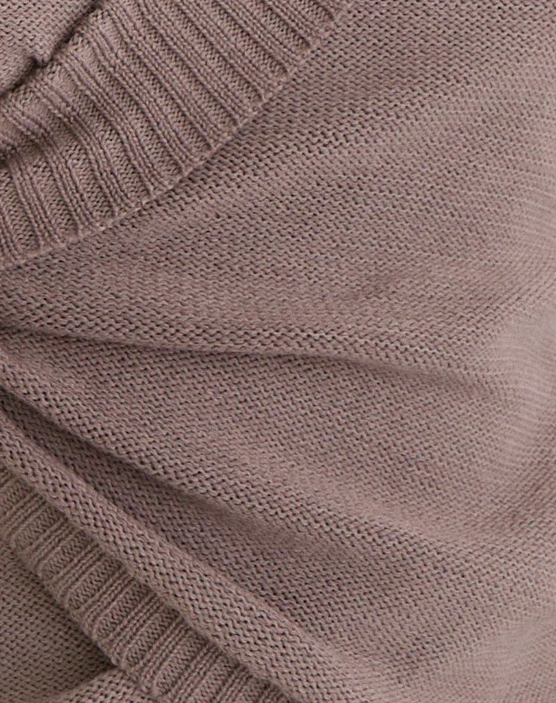 Malya Top with Buckle in Knit Taupe - Image 8