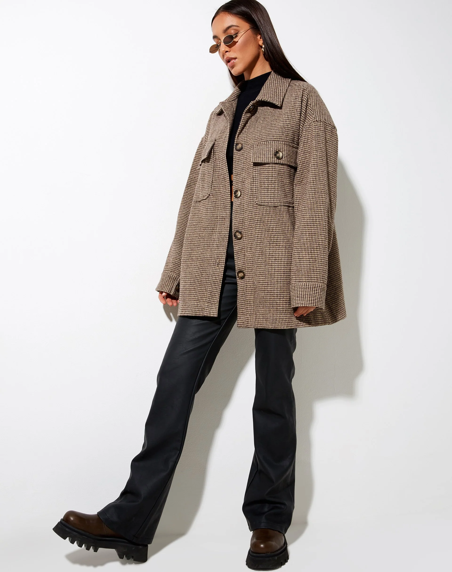 Marcel Shirt in Houndstooth Brown - Image 4
