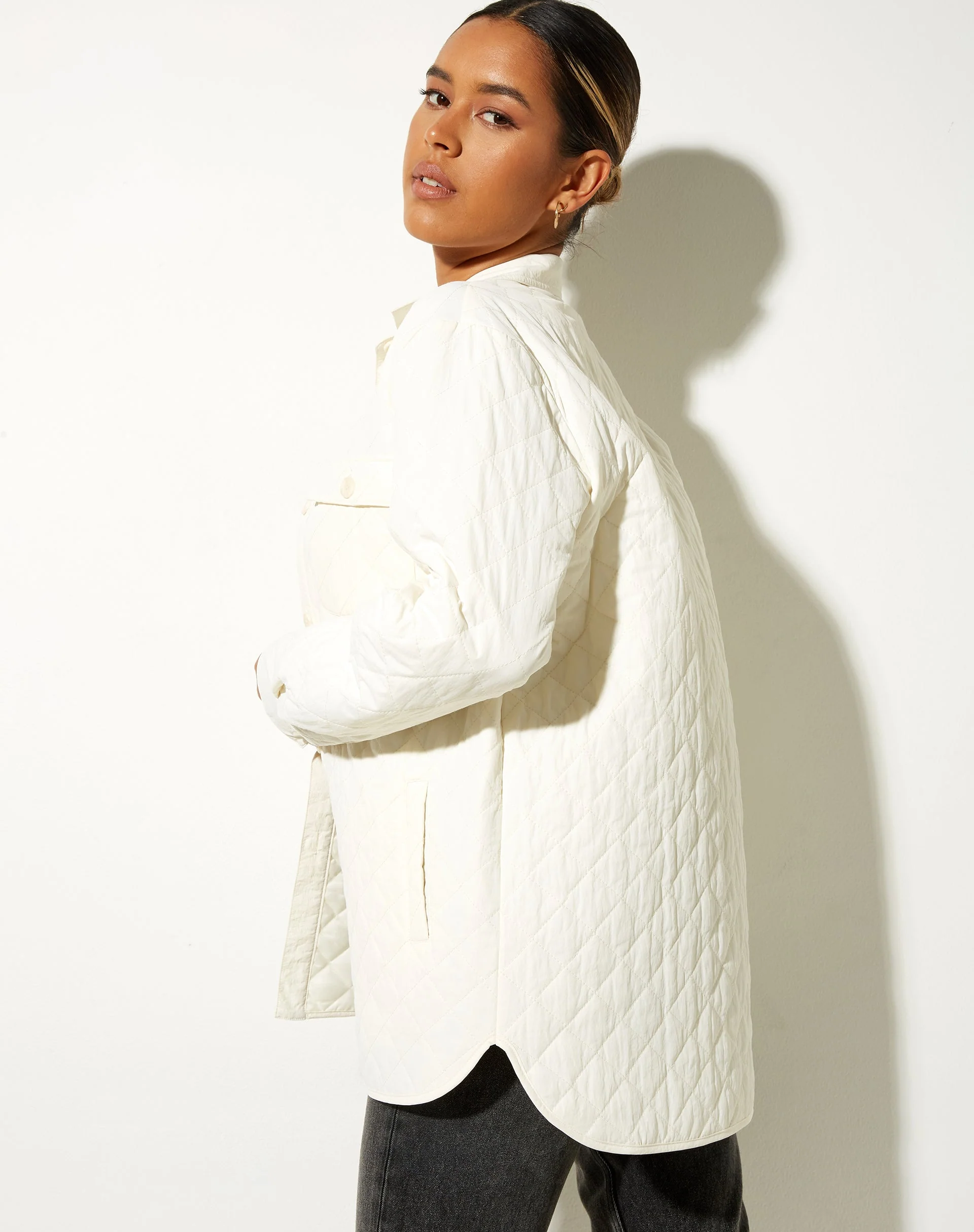 Marcel Shirt in Quilted Warm White - Image 2
