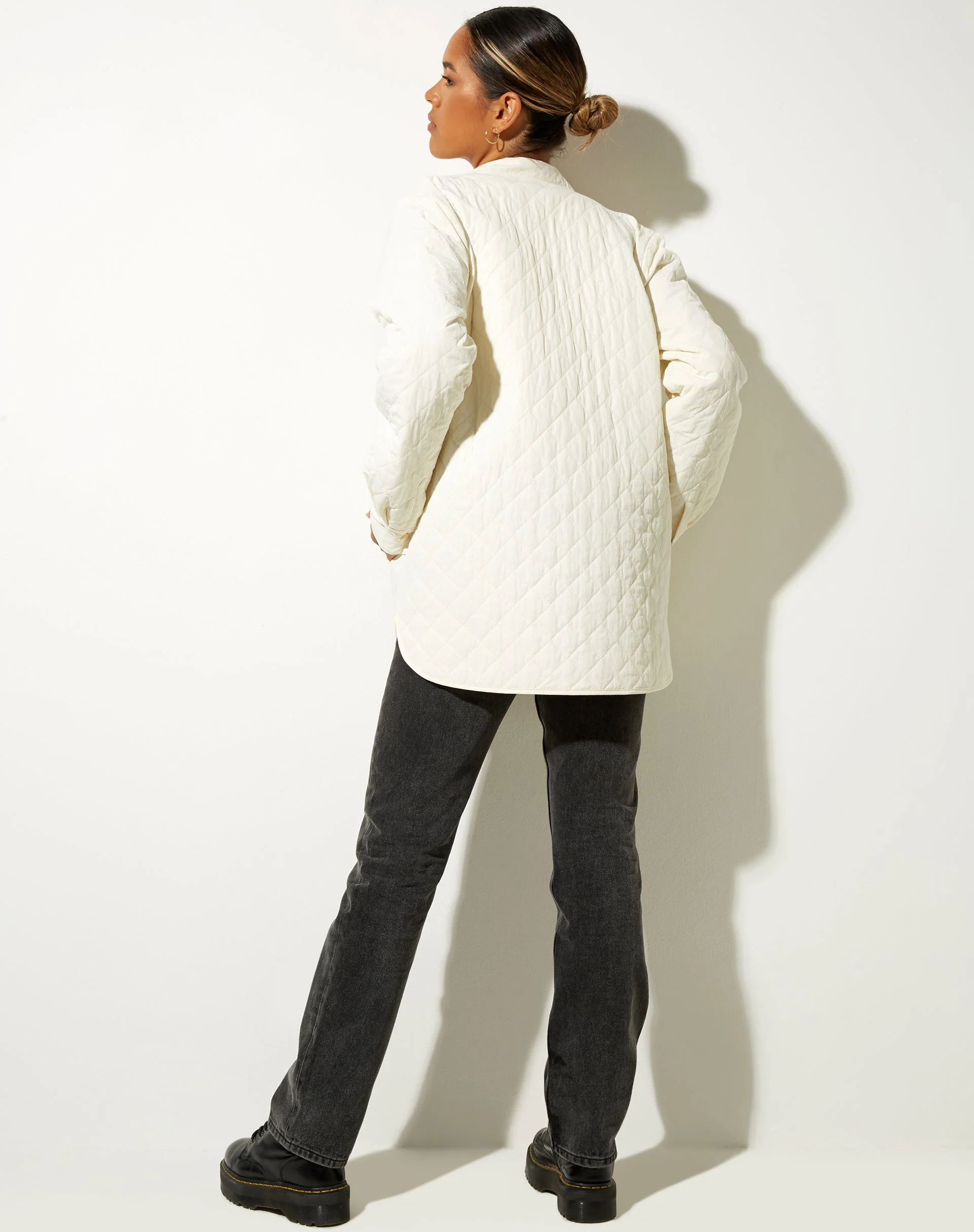 Marcel Shirt in Quilted Warm White - Image 4