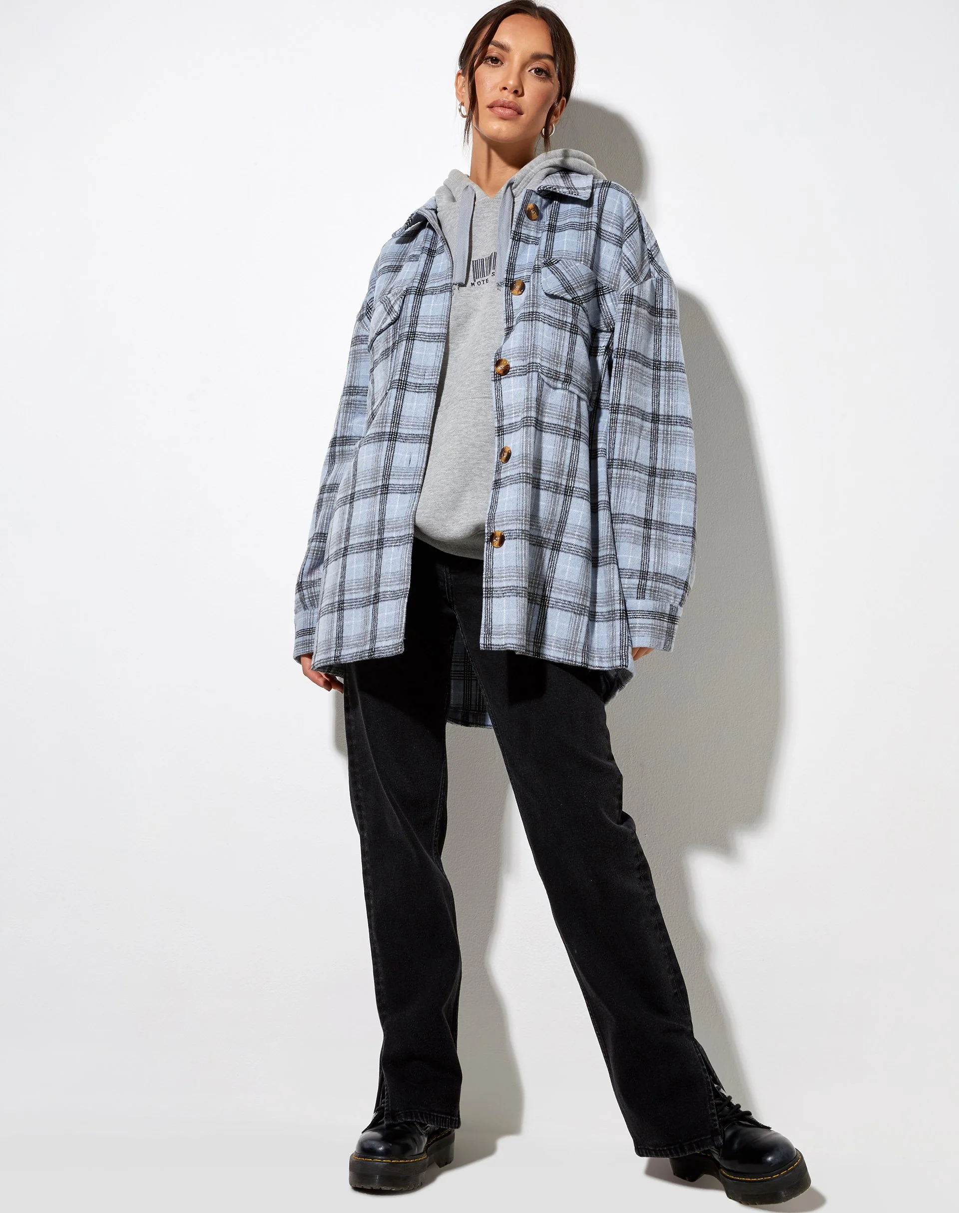Marcella Shirt in Blue and Black Check - Image 5
