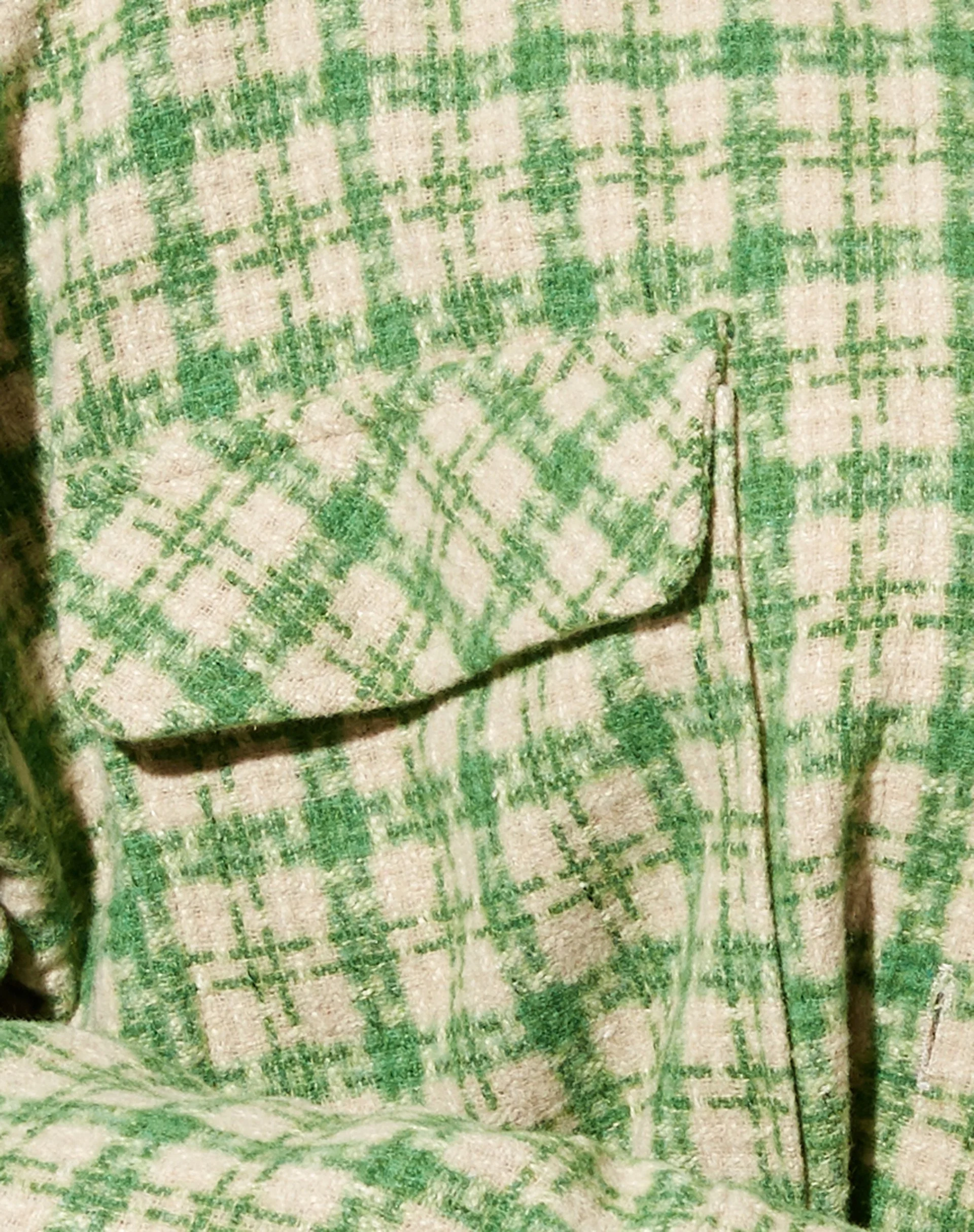 Marcella Shirt in Green and Cream Check - Image 6