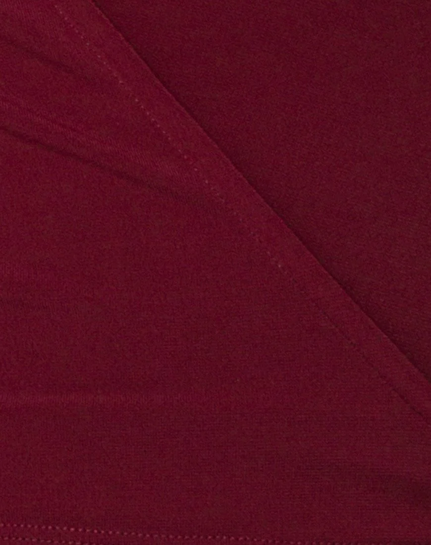 Marche Wrap Top in Burgundy - Image 5
