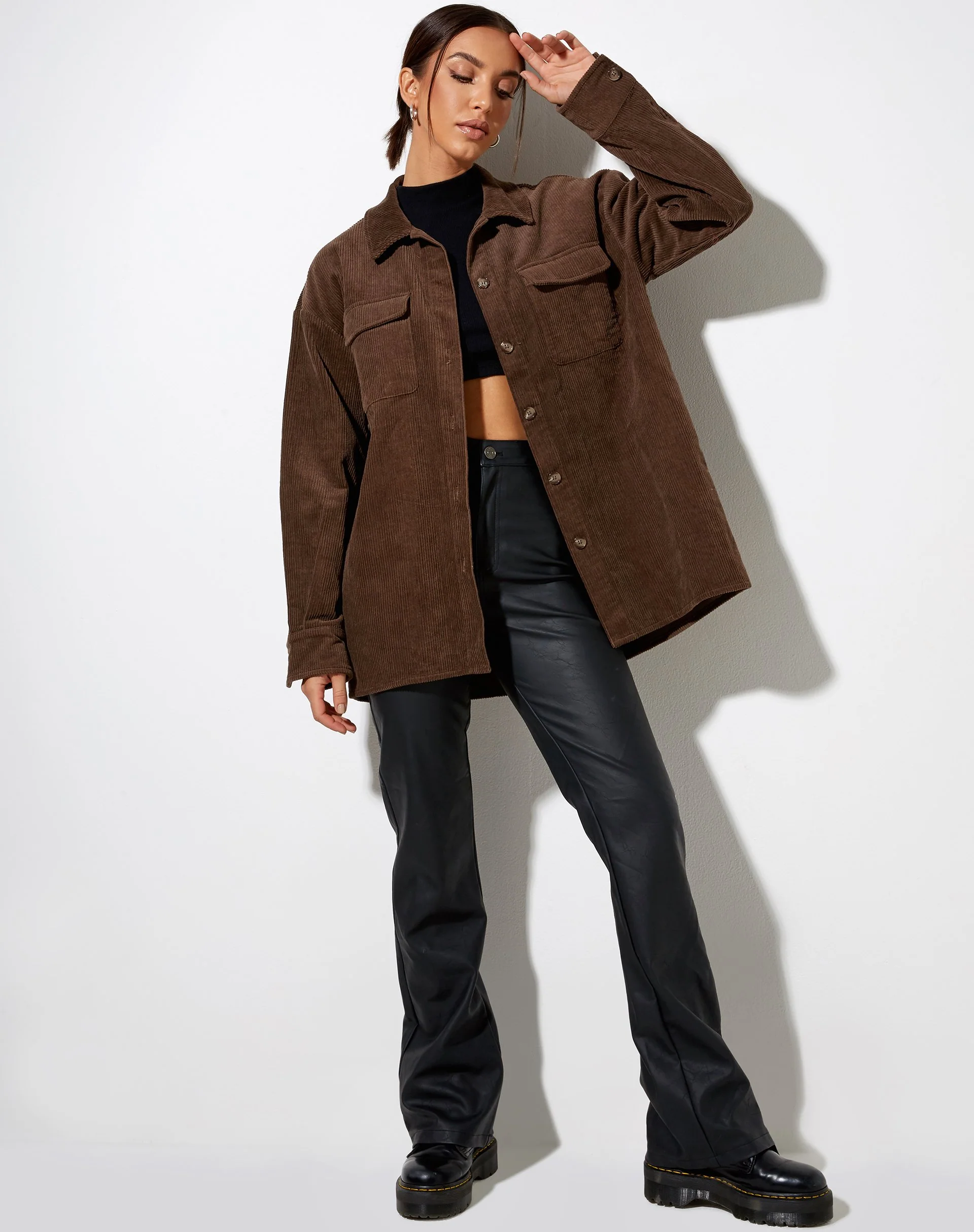 Marcy Shirt in Corduroy Brown - Image 6