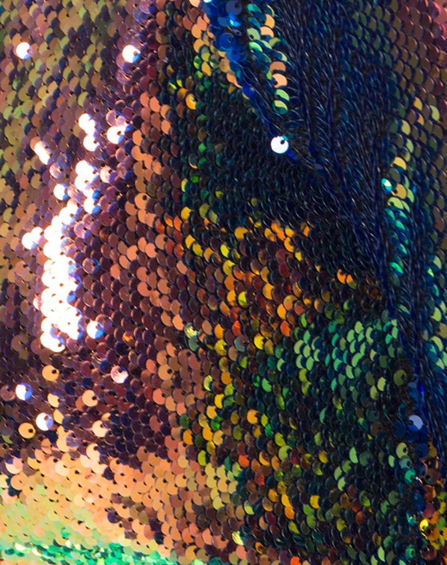 Maria Bodycon Dress in Fishcale Sequin Pink Oil - Image 5