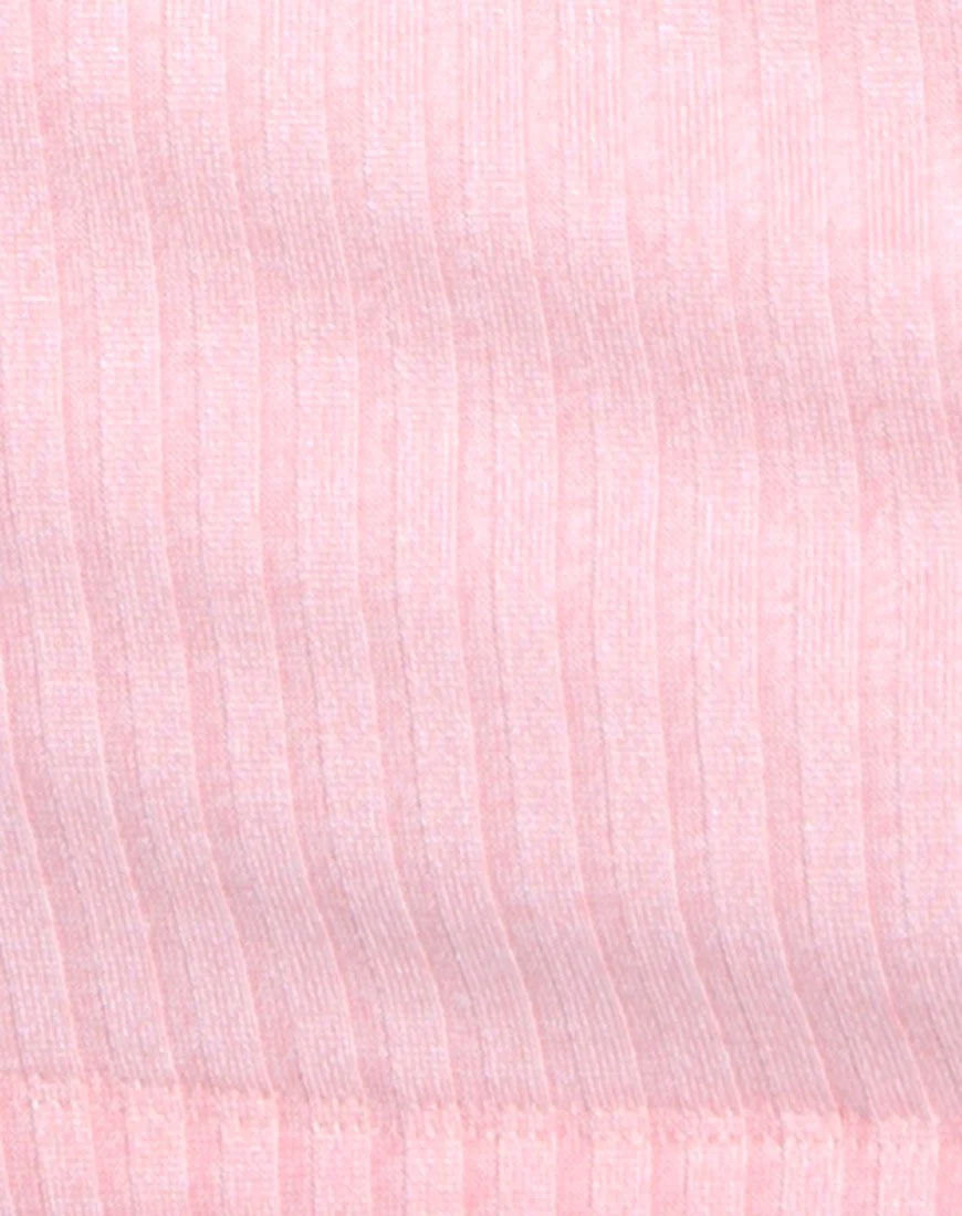 Marina Bodycon Dress in Ribbed Blush - Image 5