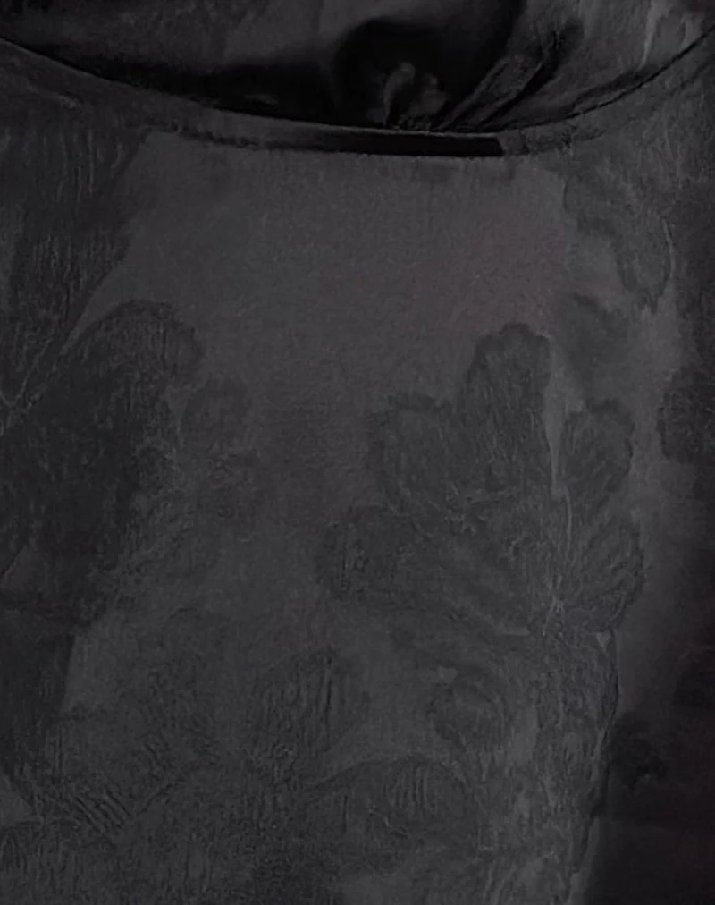 Marinda Top in Satin Jacquard Black - Image 6