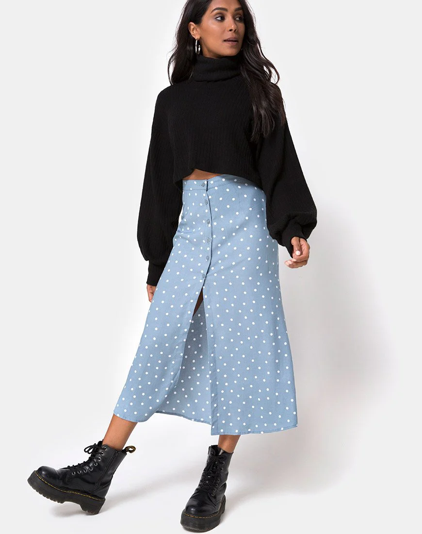 Marni Midi Skirt in Skater Polka Blue - Image 2