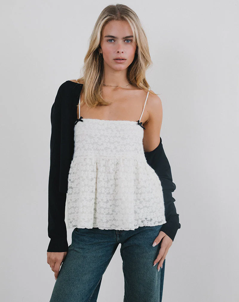 Marreta Cami Top in Dahlia Lace Ivory - Image 2
