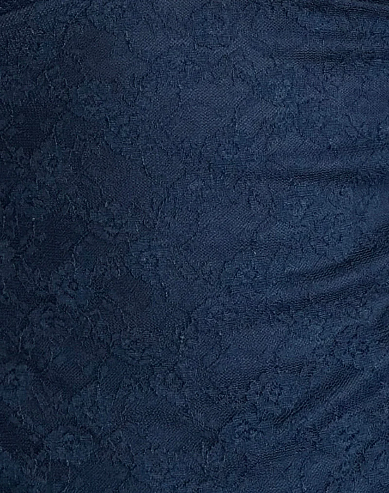 Matua Halter Top in Clover Lace Navy - Image 6