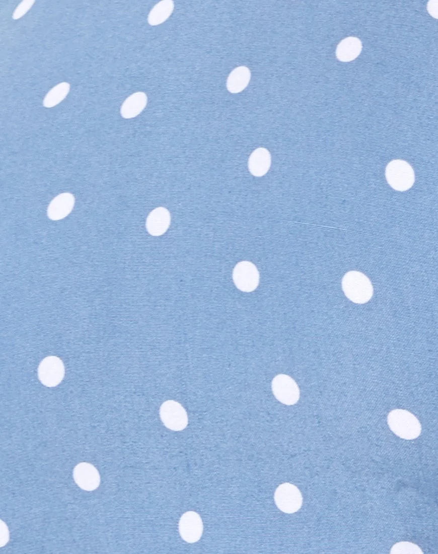 Maudy Crop Top in Skater Polka Blue - Image 6