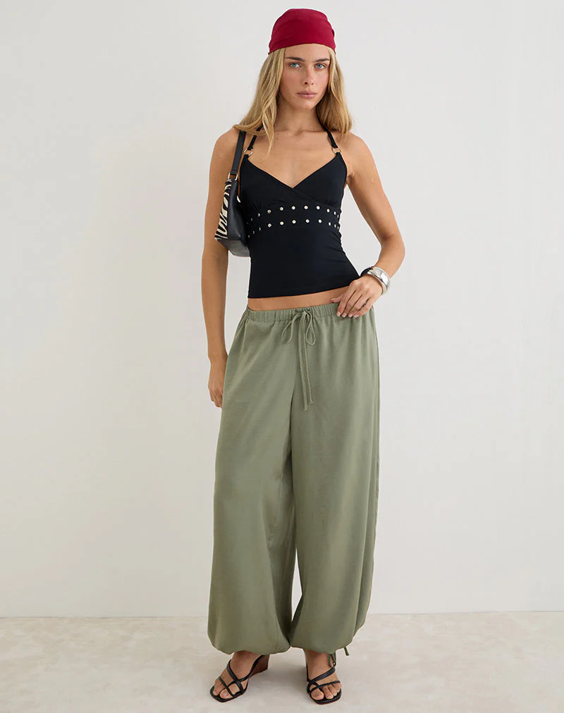Mayoti Top in Rayon Jersey Black with Studs - Image 3