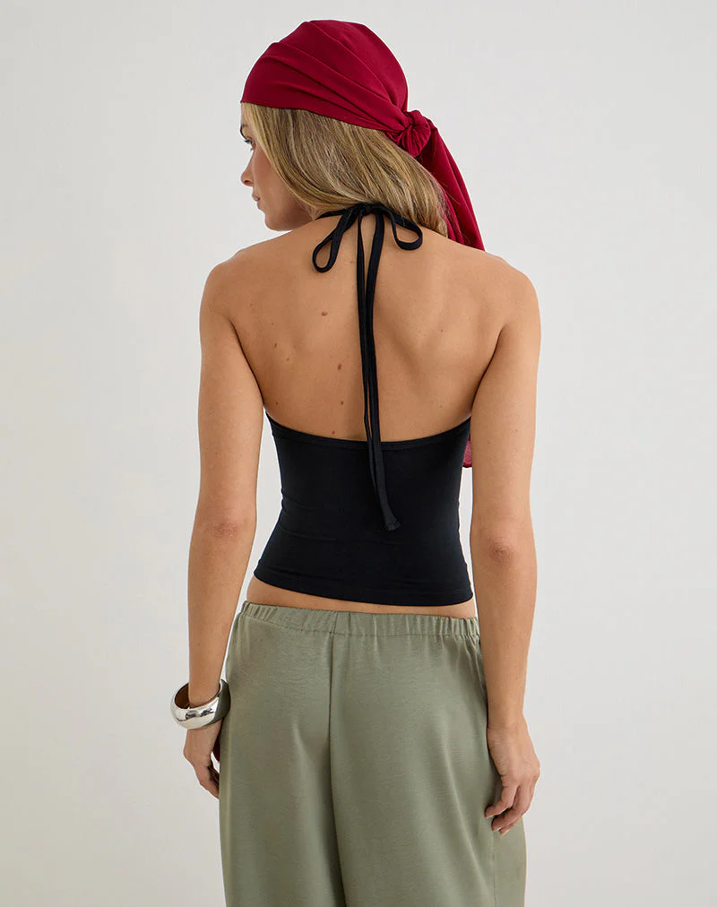 Mayoti Top in Rayon Jersey Black with Studs - Image 4
