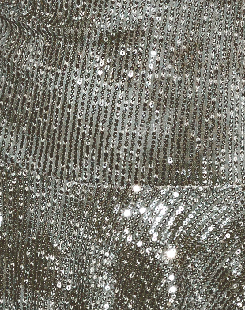Meden Mini Dress in Sequin Green Grey - Image 6