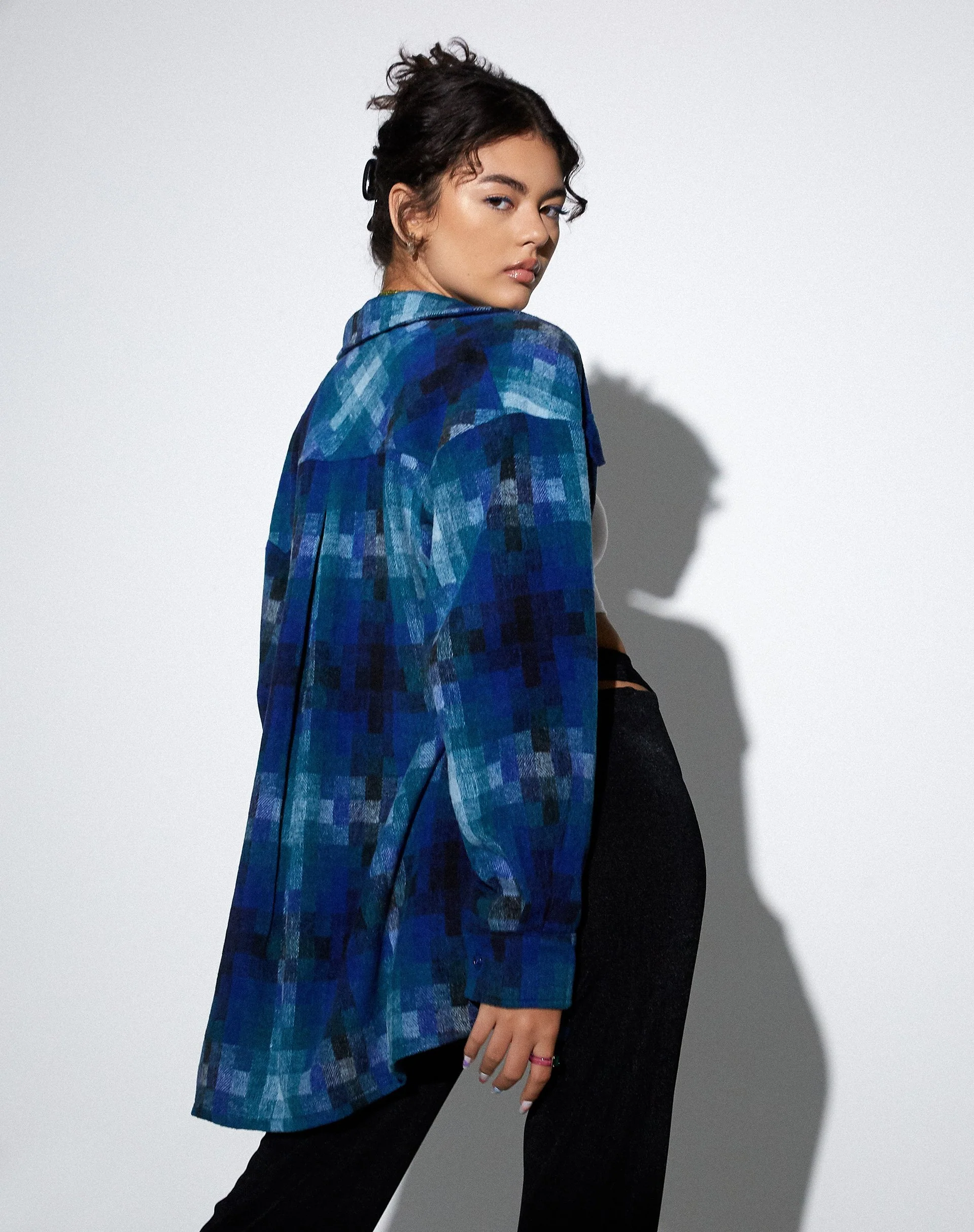 MOTEL X OLIVIA NEILL Medita Shirt in Check Blue - Image 2