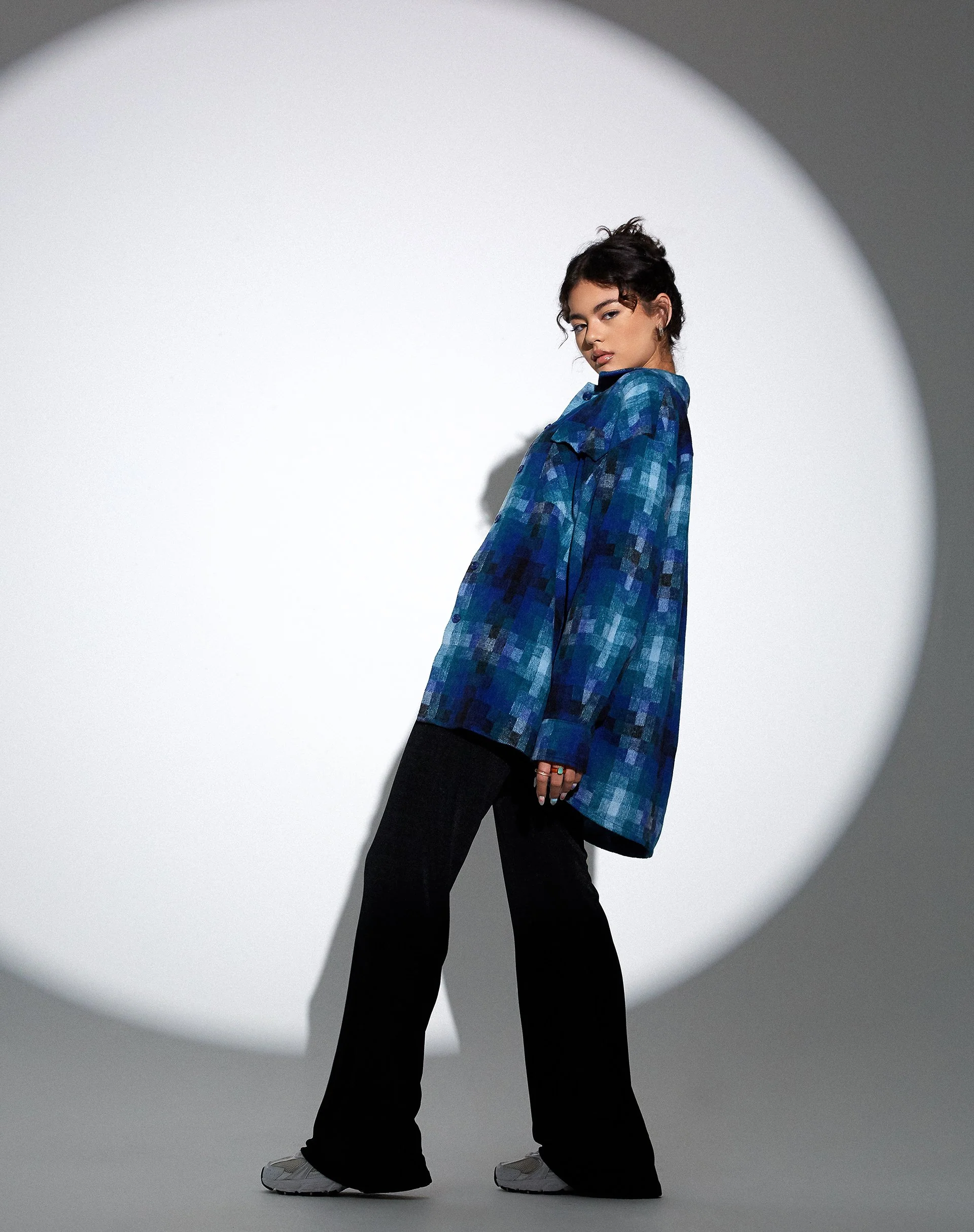 MOTEL X OLIVIA NEILL Medita Shirt in Check Blue - Image 9