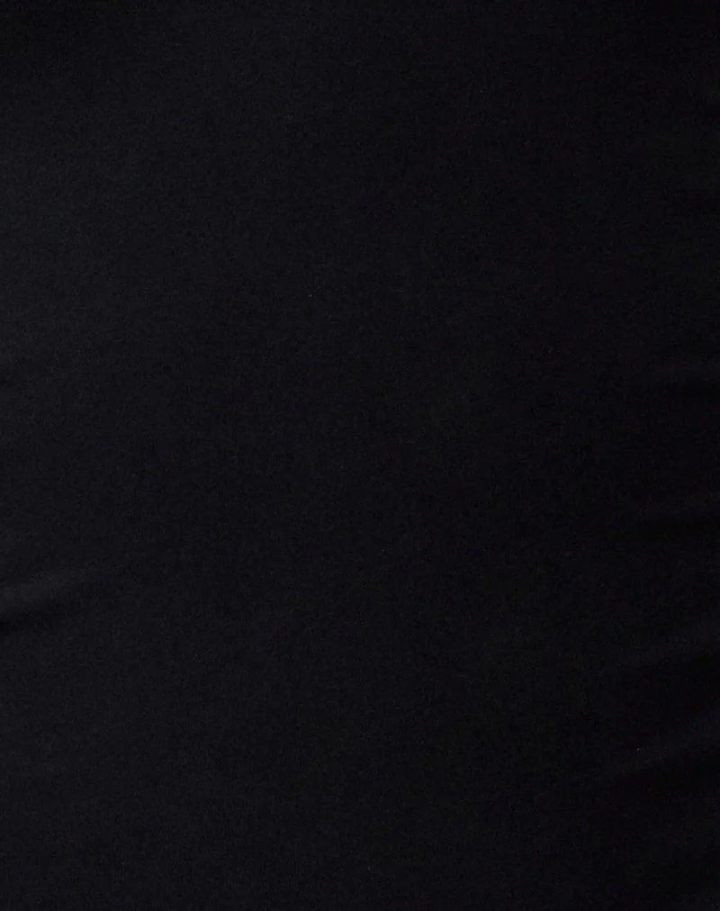 Melton Long Sleeve Halter Top in Rayon Jersey Black - Image 7
