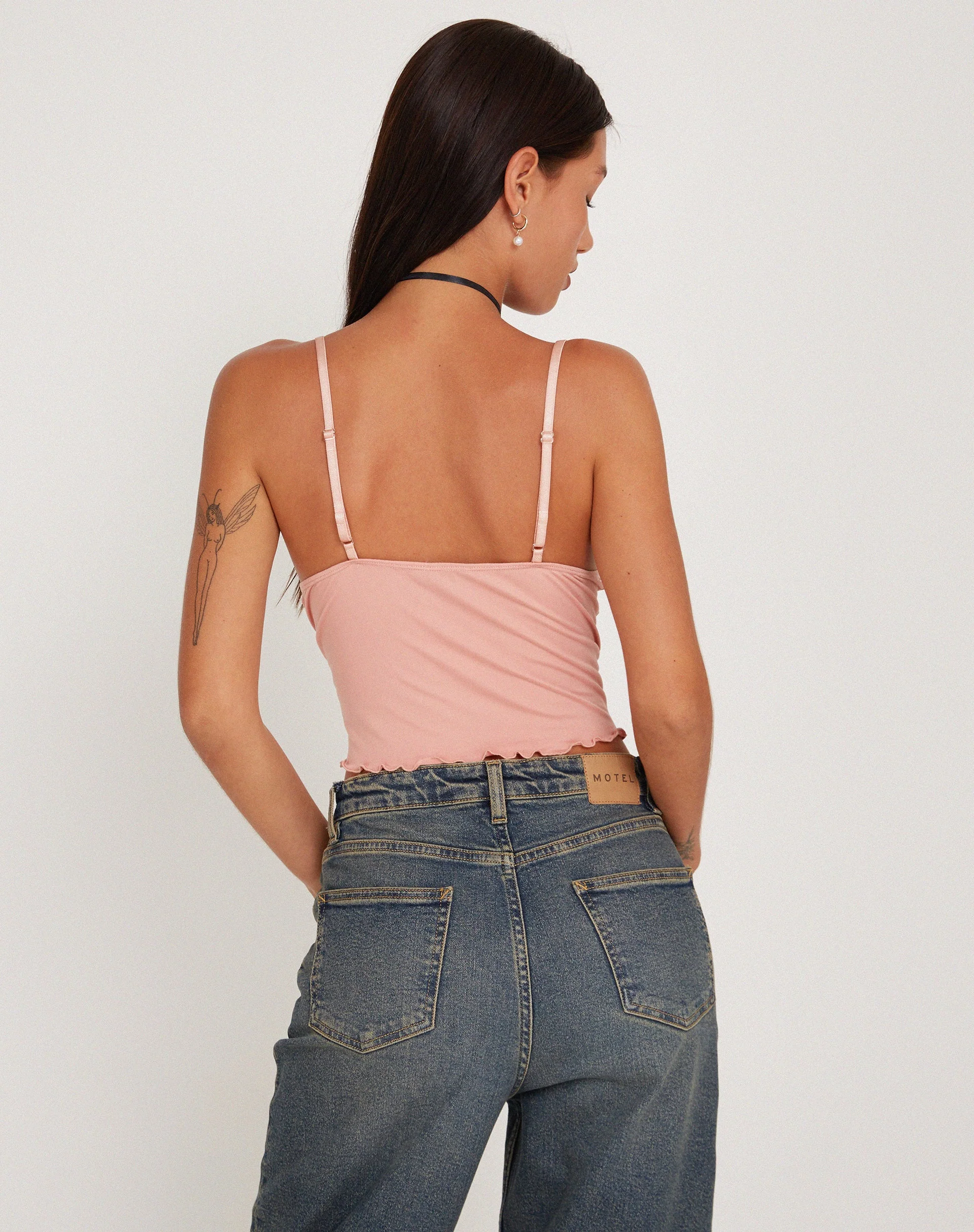 Mia Ballet Jersey Cami Vest Top in Pink - Image 3