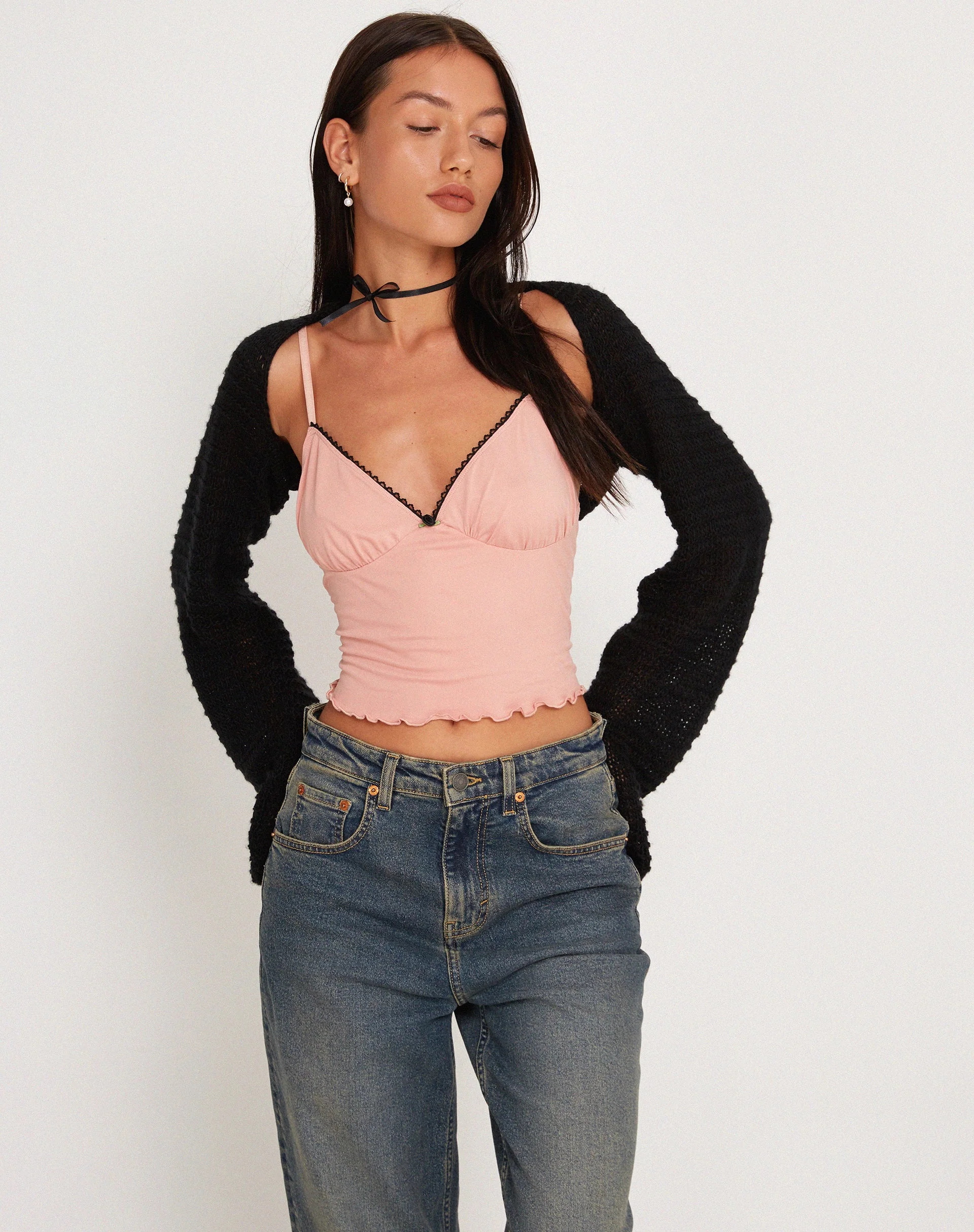Mia Ballet Jersey Cami Vest Top in Pink - Image 5