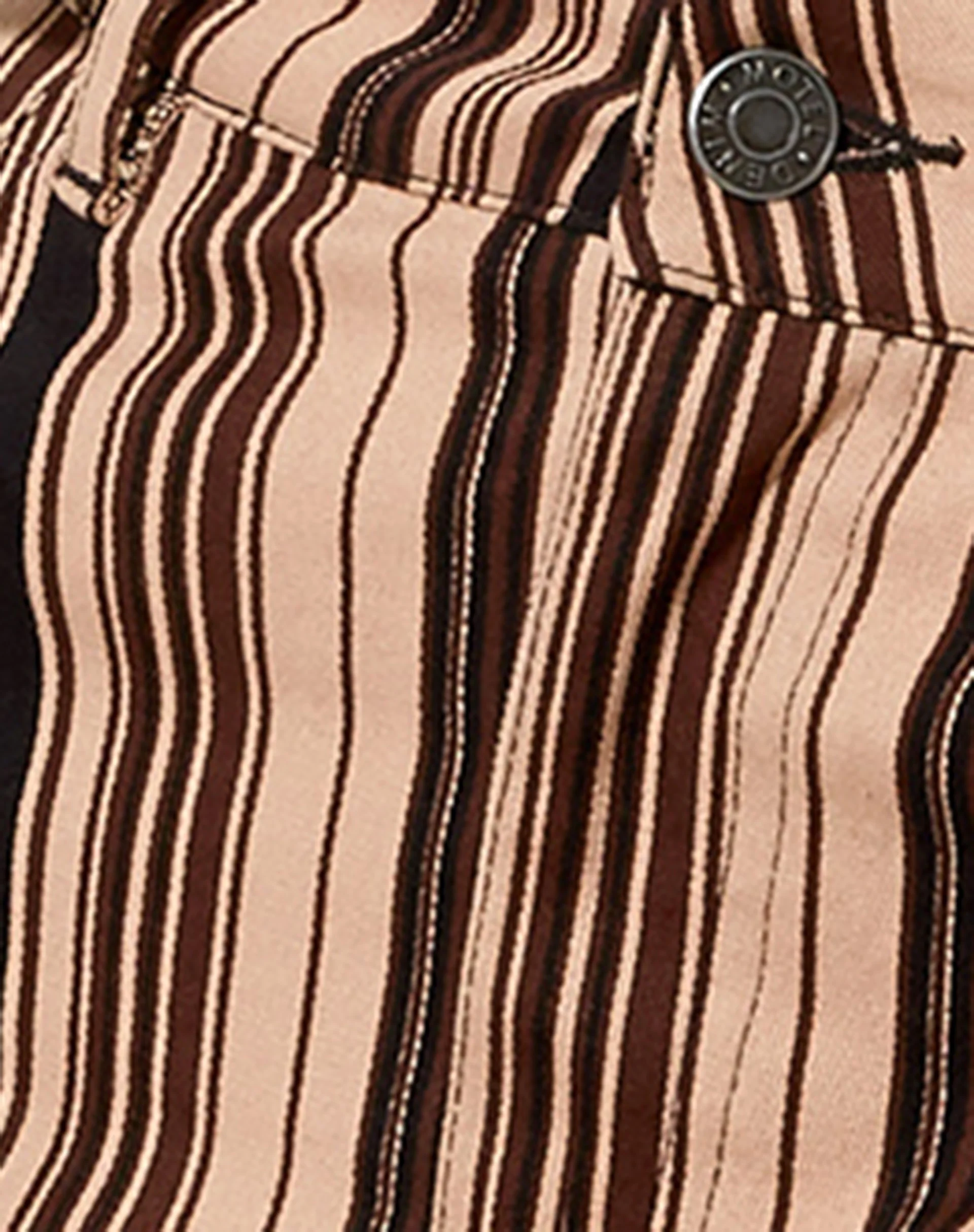 Micro Broomy Mini Skirt in Mix Stripe Brown - Image 6