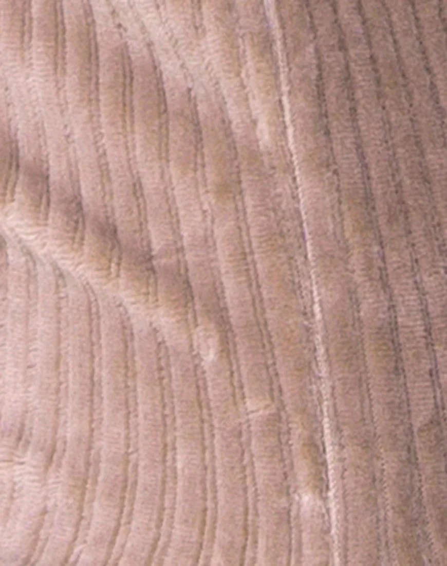 Midi Cheri Split Skirt in Rib Taupe - Image 5