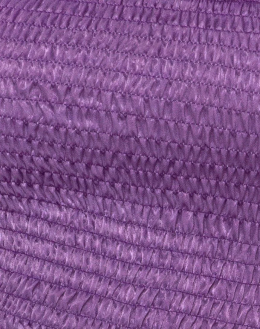 Milina Mini Dress in Hammered Satin Lavender - Image 5