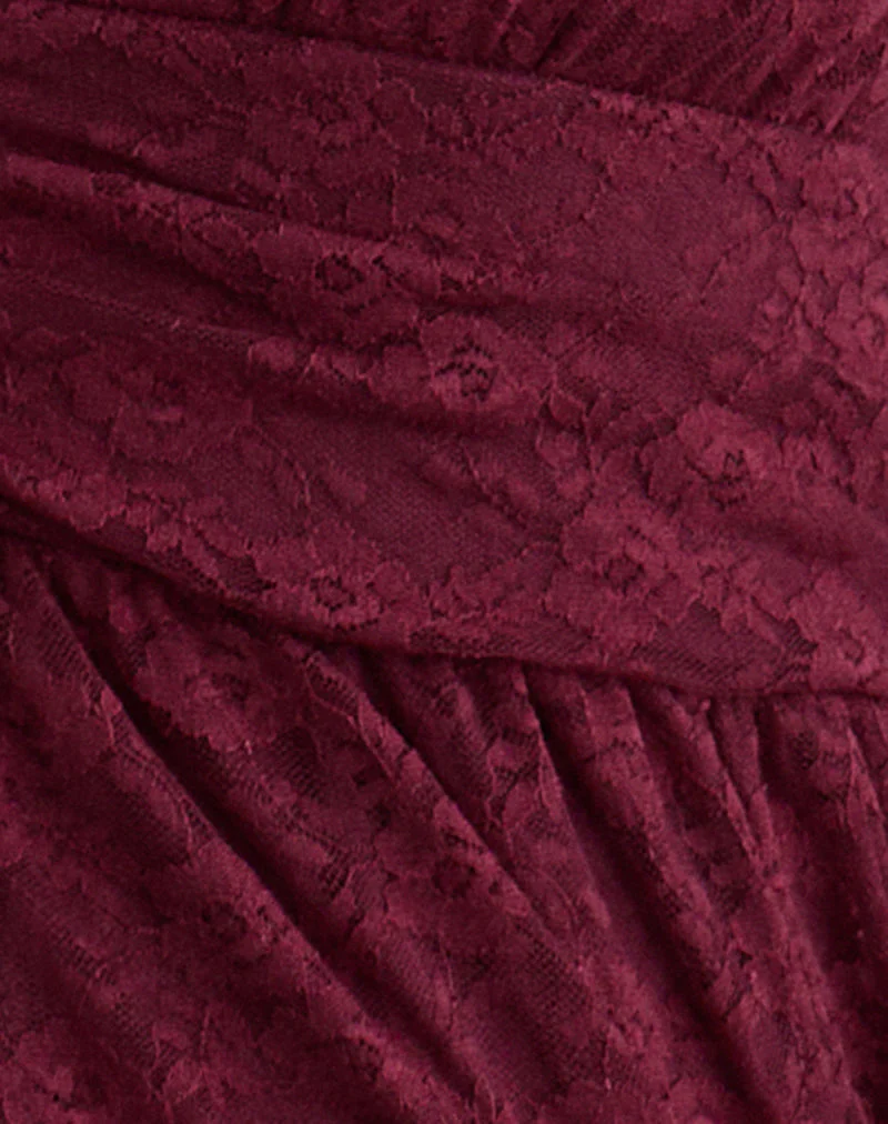 Milna Butterfly Top in Lace Maroon - Image 5