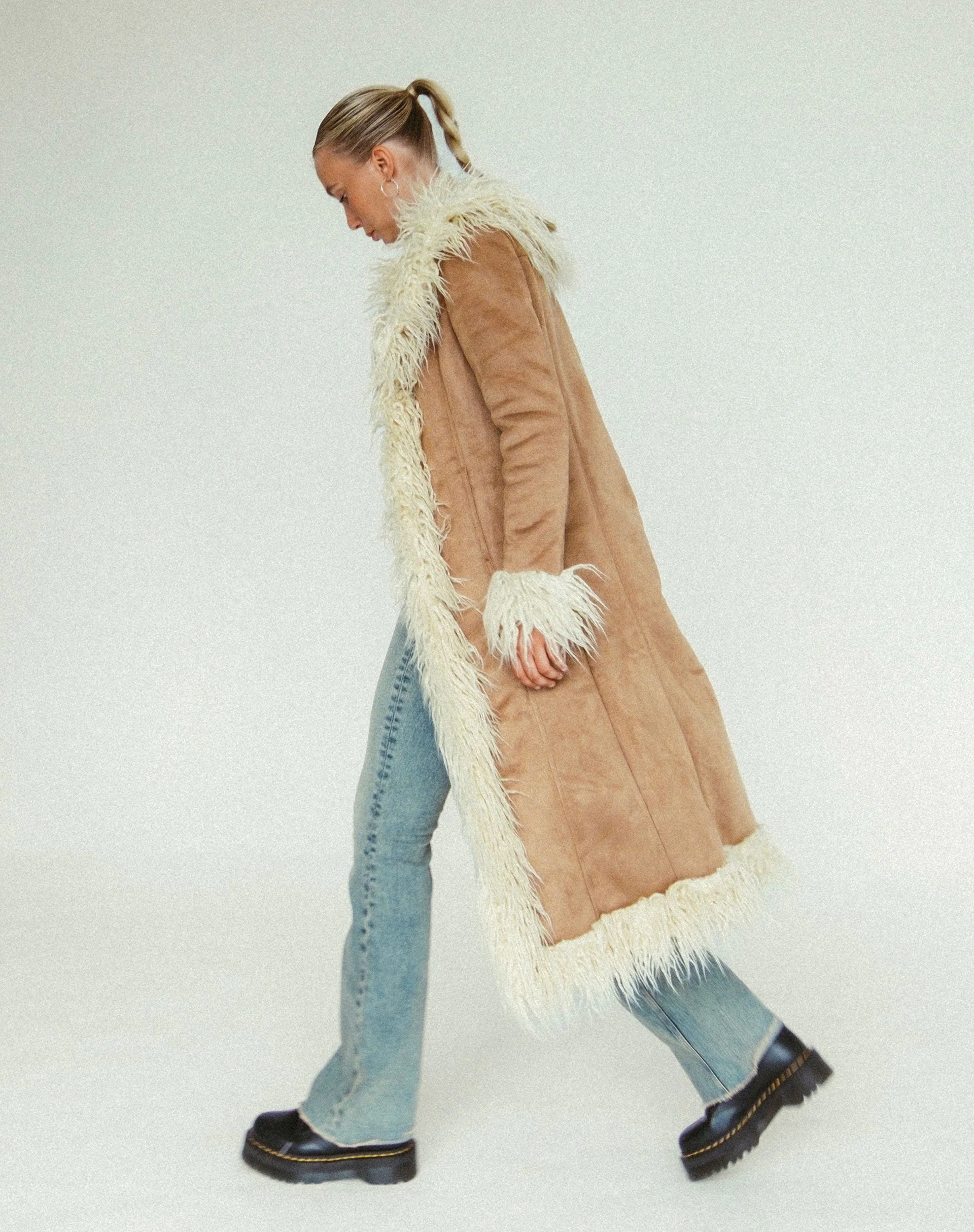 Minho Longline Coat in Tonal Sand - Image 2