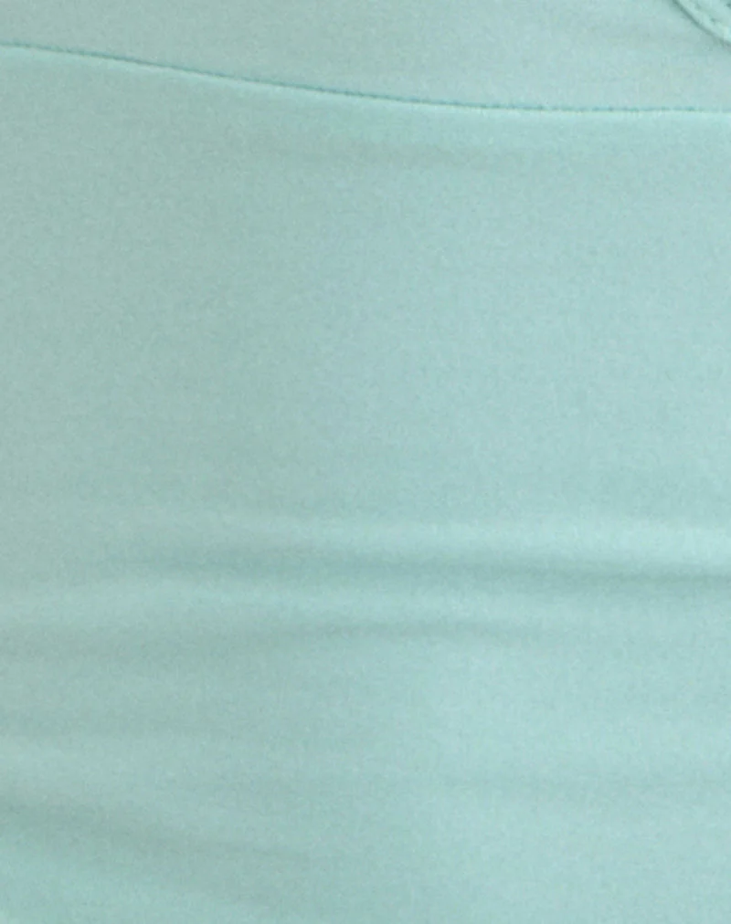 Mioto Keyhole Halterneck Top with Studs in Rayon Aqua - Image 6
