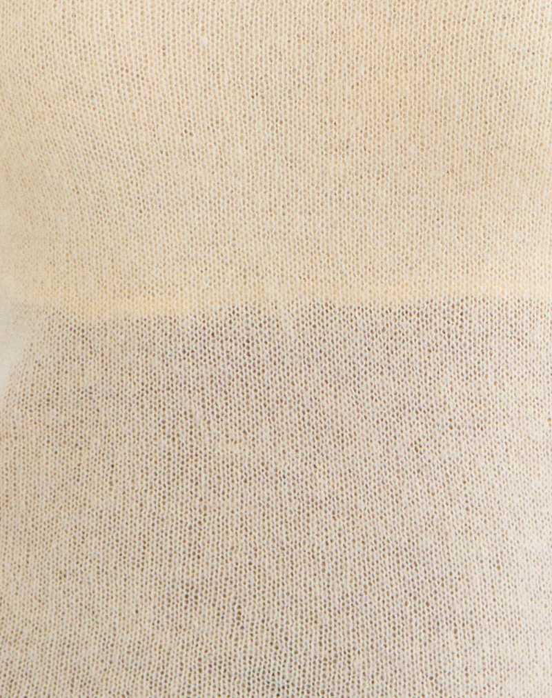 Misora Long Sleeve Top in Sheer Knit Lemon - Image 6