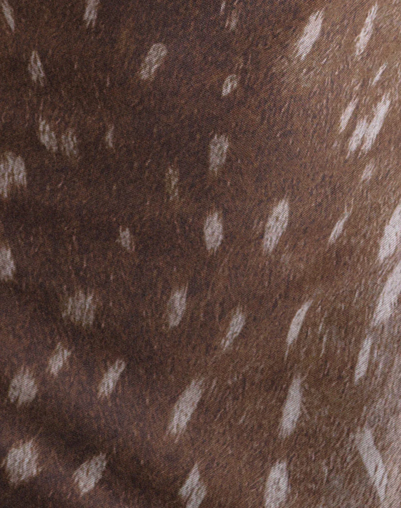 Molada Mini Dress in Mesh Blurry Deer Brown - Image 6