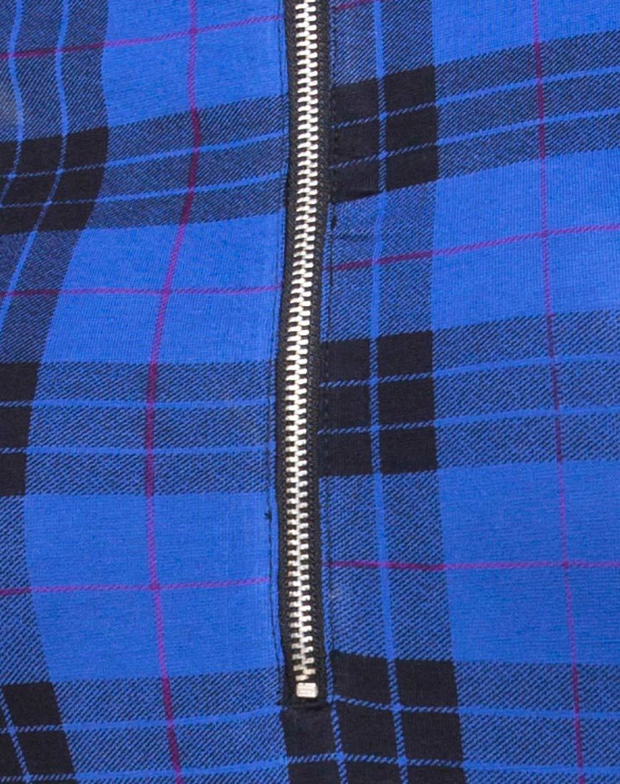 Molaka Highneck Bodice in Tartan Blue - Image 5