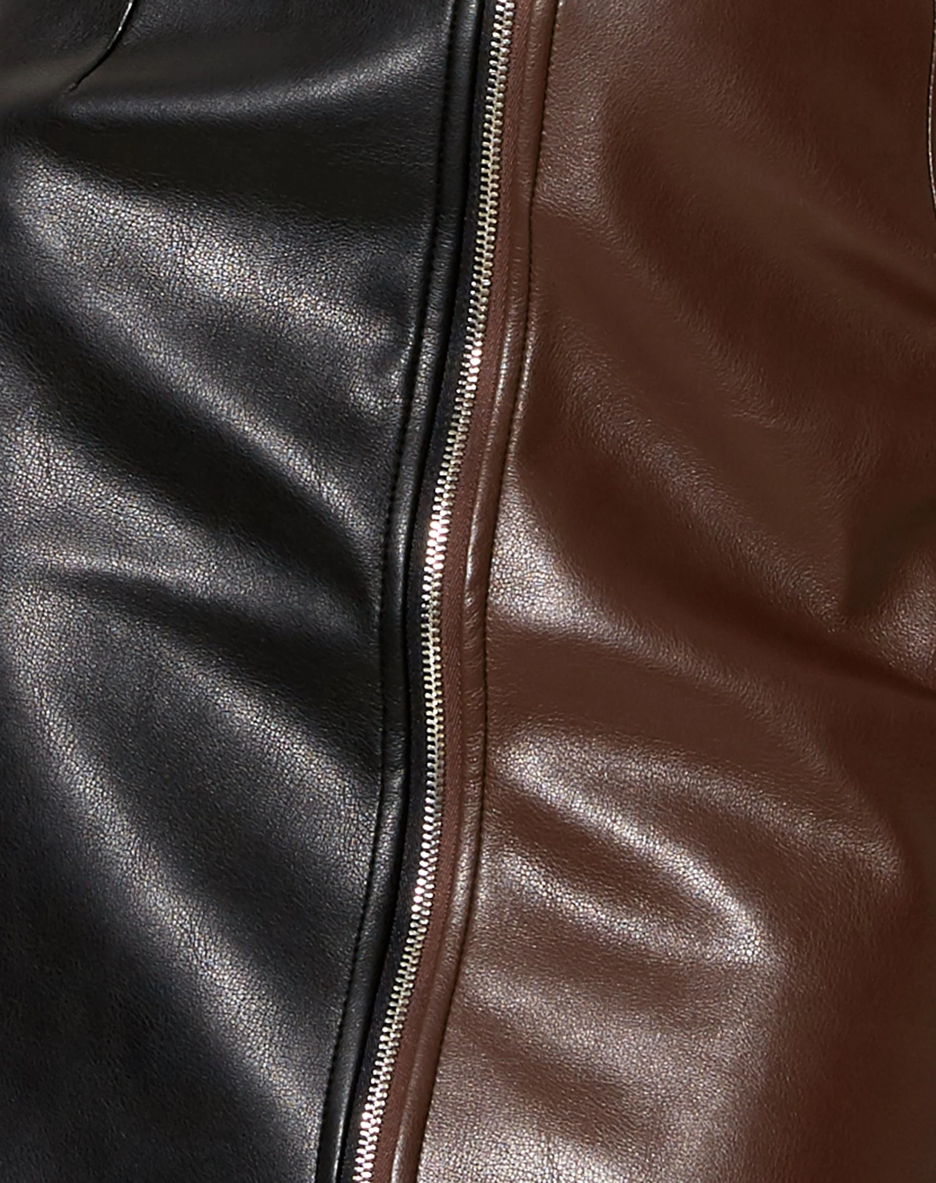 Molu Mini Skirt in PU Bitter Chocolate - Image 6