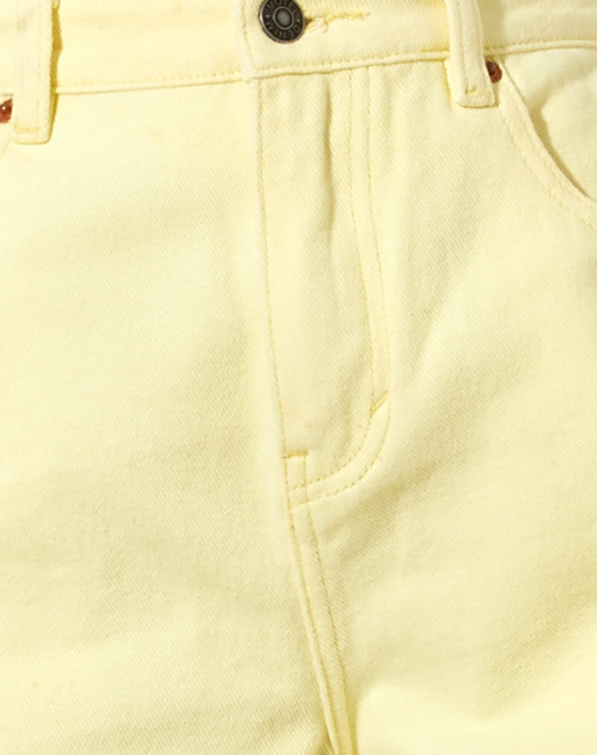 Mom Denim Shorts in Lemon - Image 5