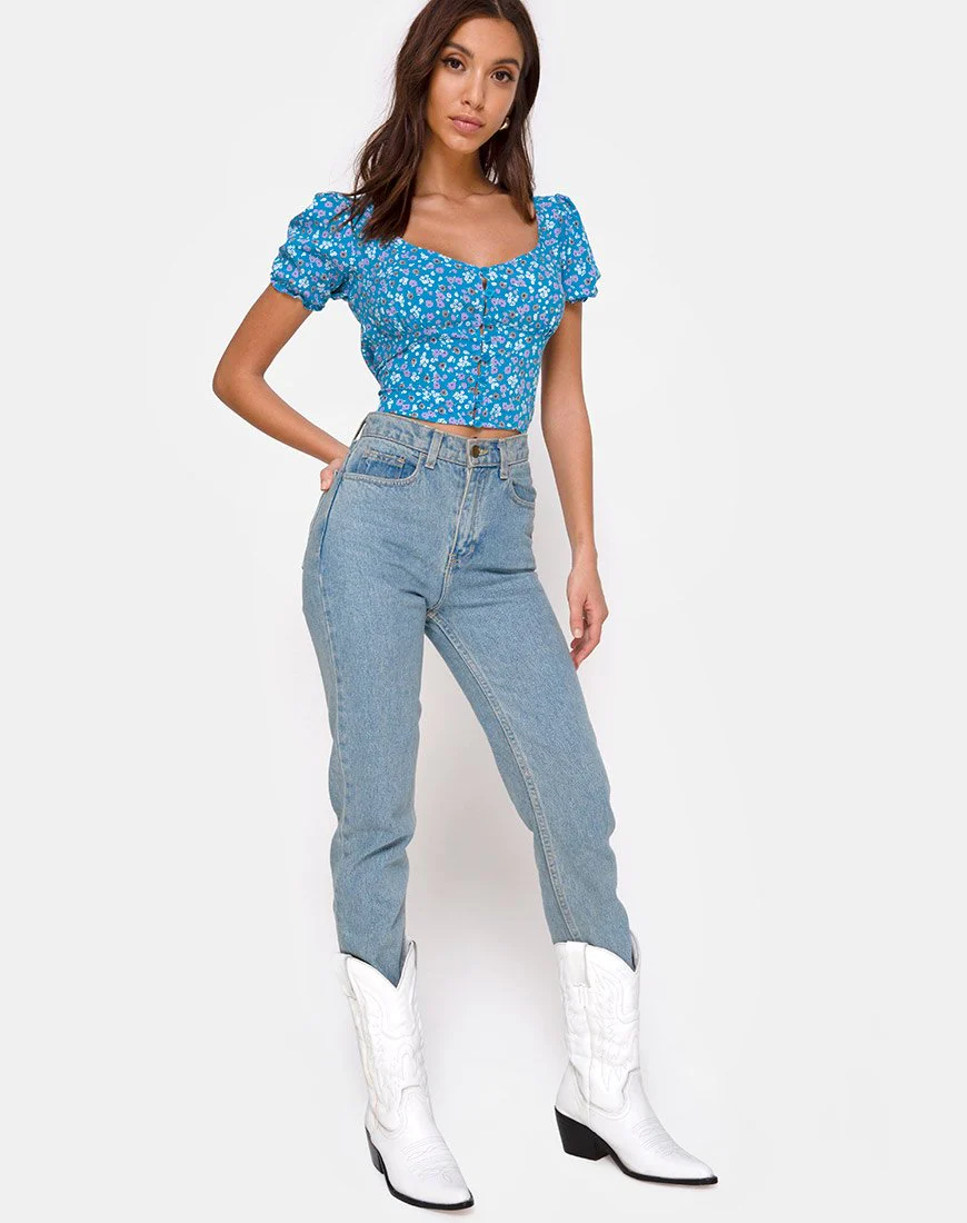 Monda Top in Bloom Baby Blue - Image 4
