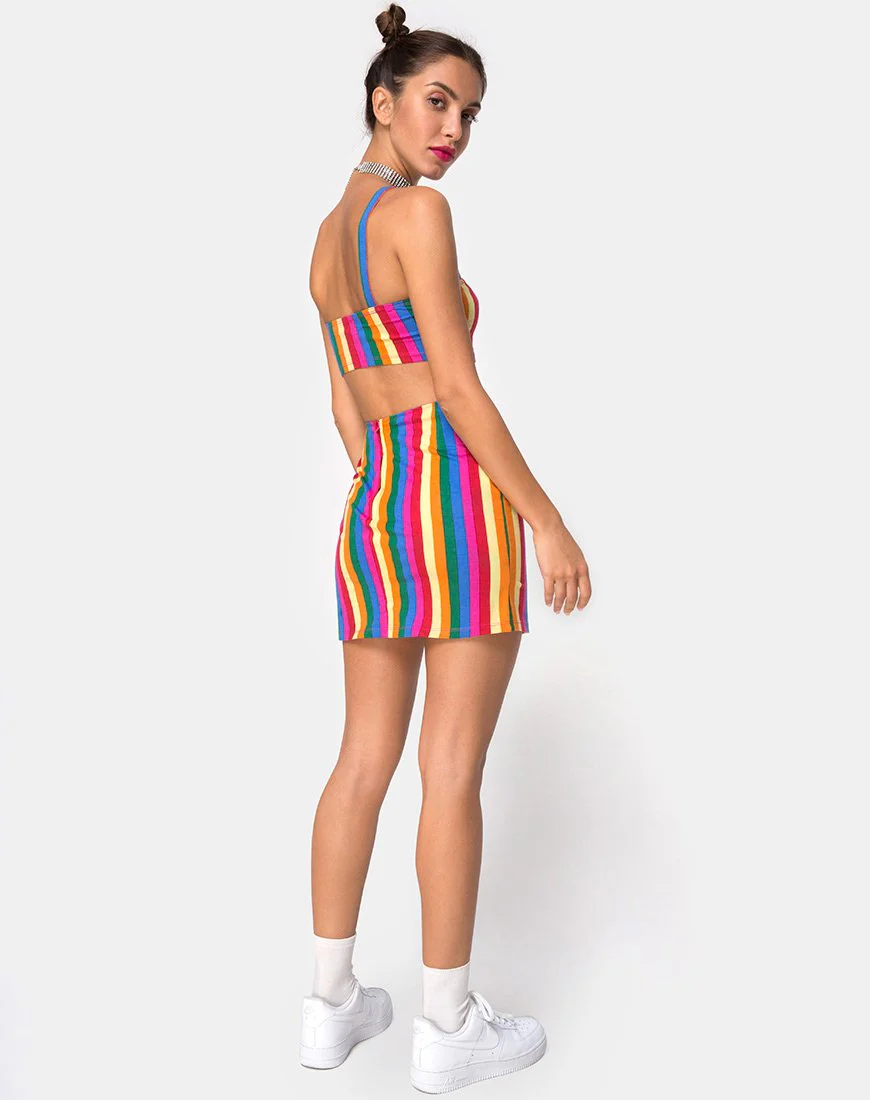 Monira Crop Top in Good Times Stripe X Princess Polly - Image 4