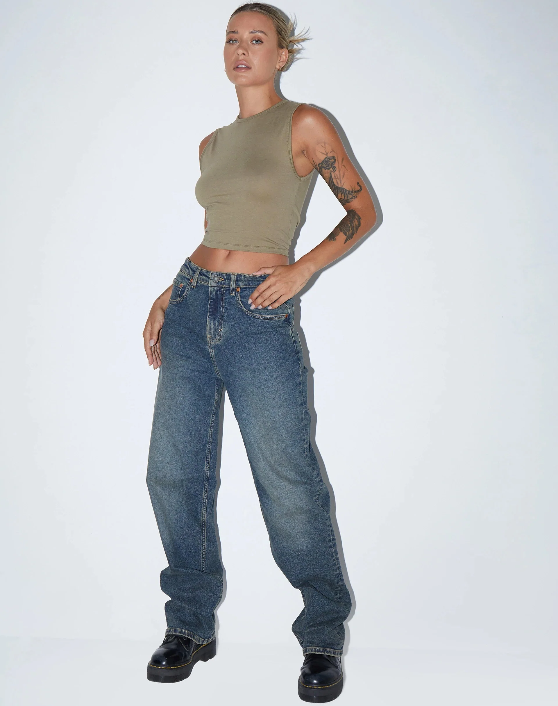 Monlo Vest Top in Lycra London Fog - Image 5