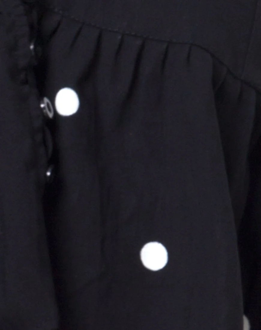 Mosca Top in Polkadot Black and white - Image 5