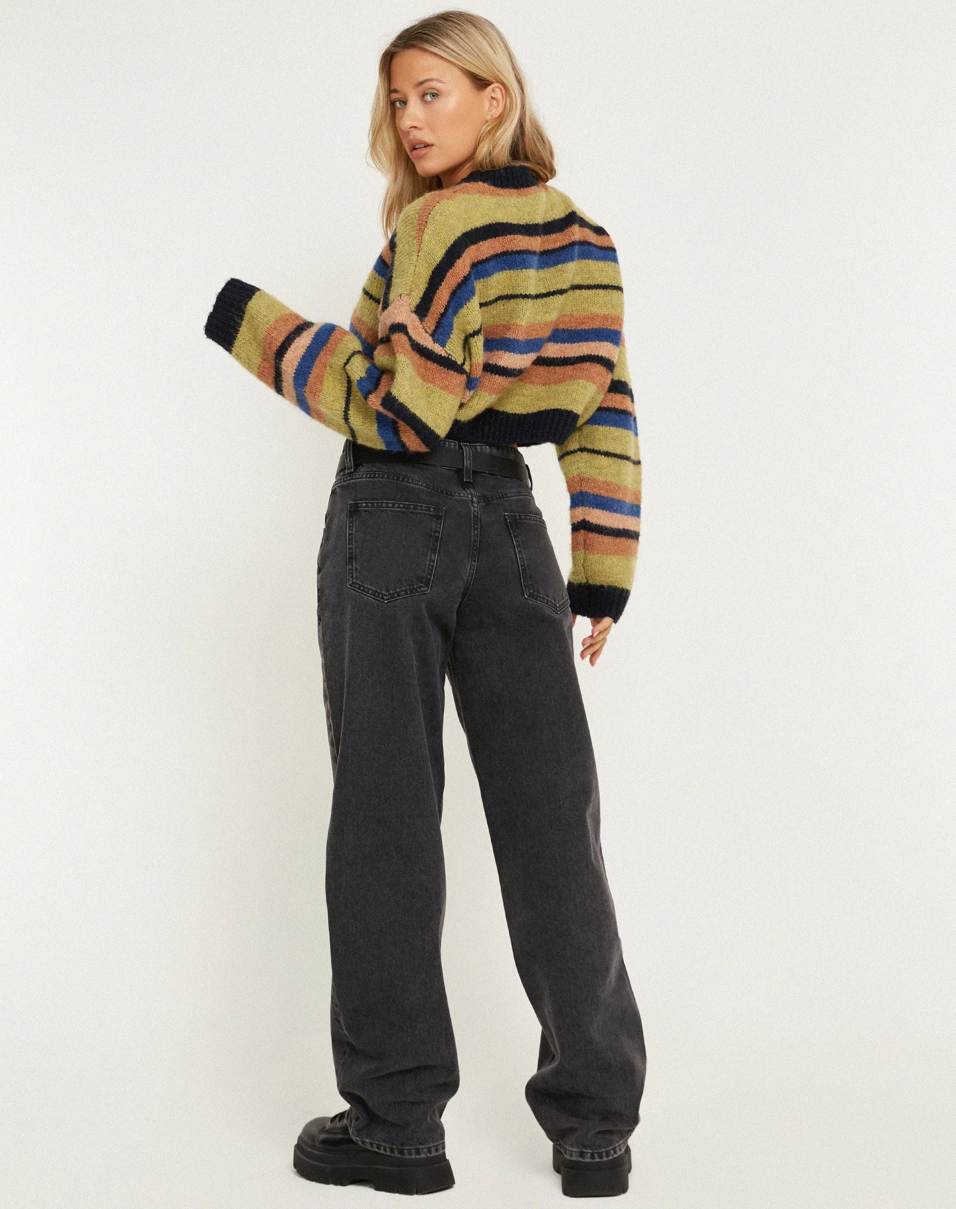 Munella Knitted Jumper in Mixed Stripe - Image 7