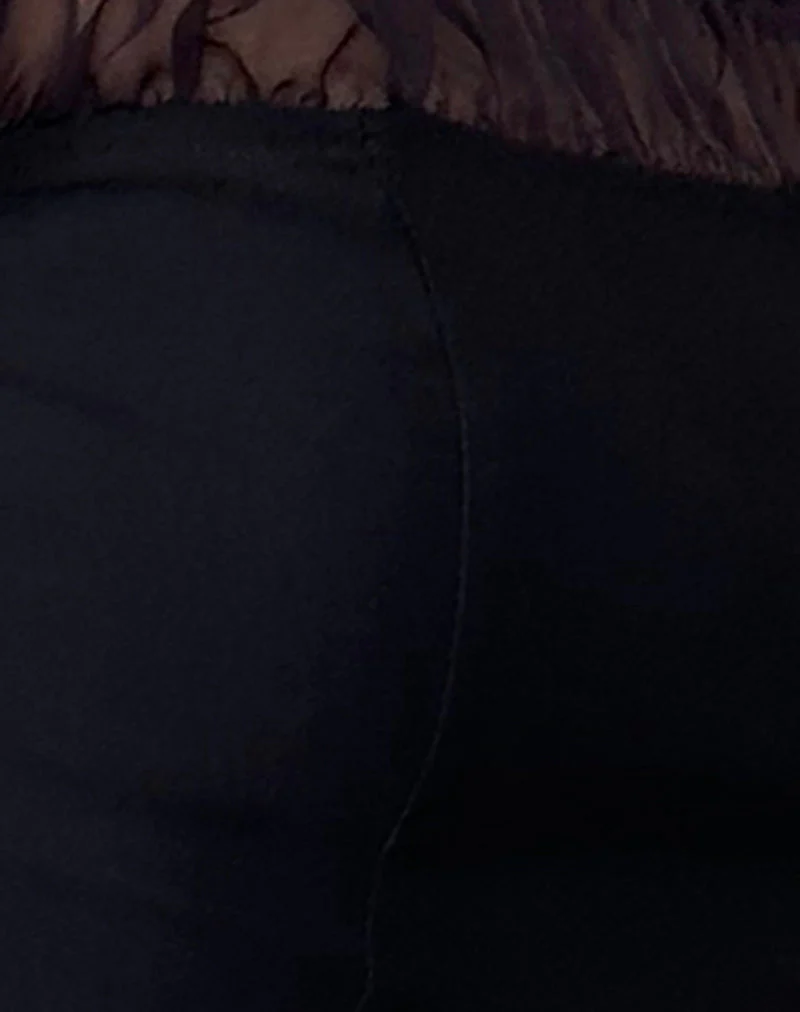 Naaji Chiffon Frill Bardot Top in Black - Image 6