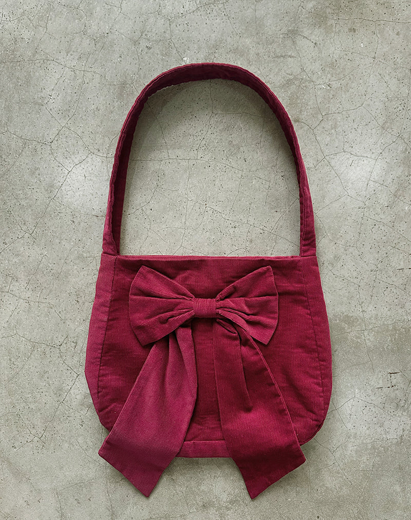 Nagi Bag in Babycord Maroon - Image 2