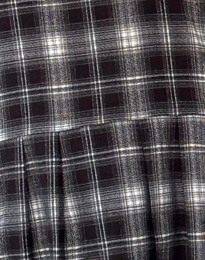 Namaya Mini Dress in Black White Check - Image 6