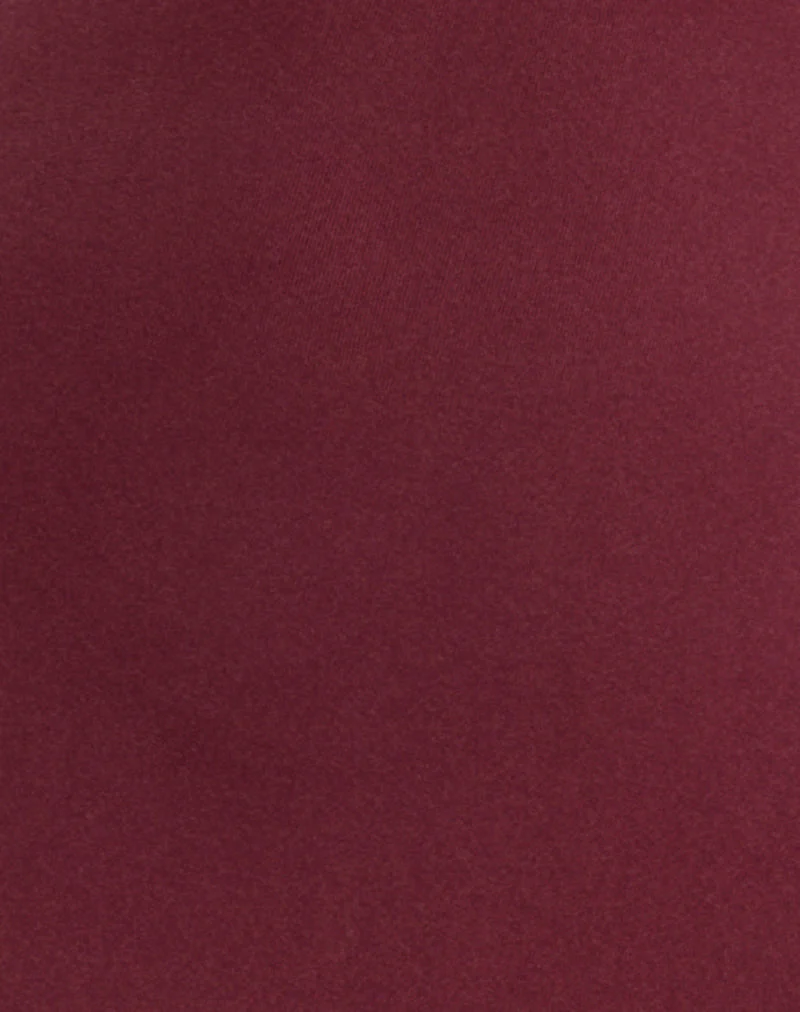 Namra Cowl Neck Maxi Dress in Cupro Burgundy - Image 5