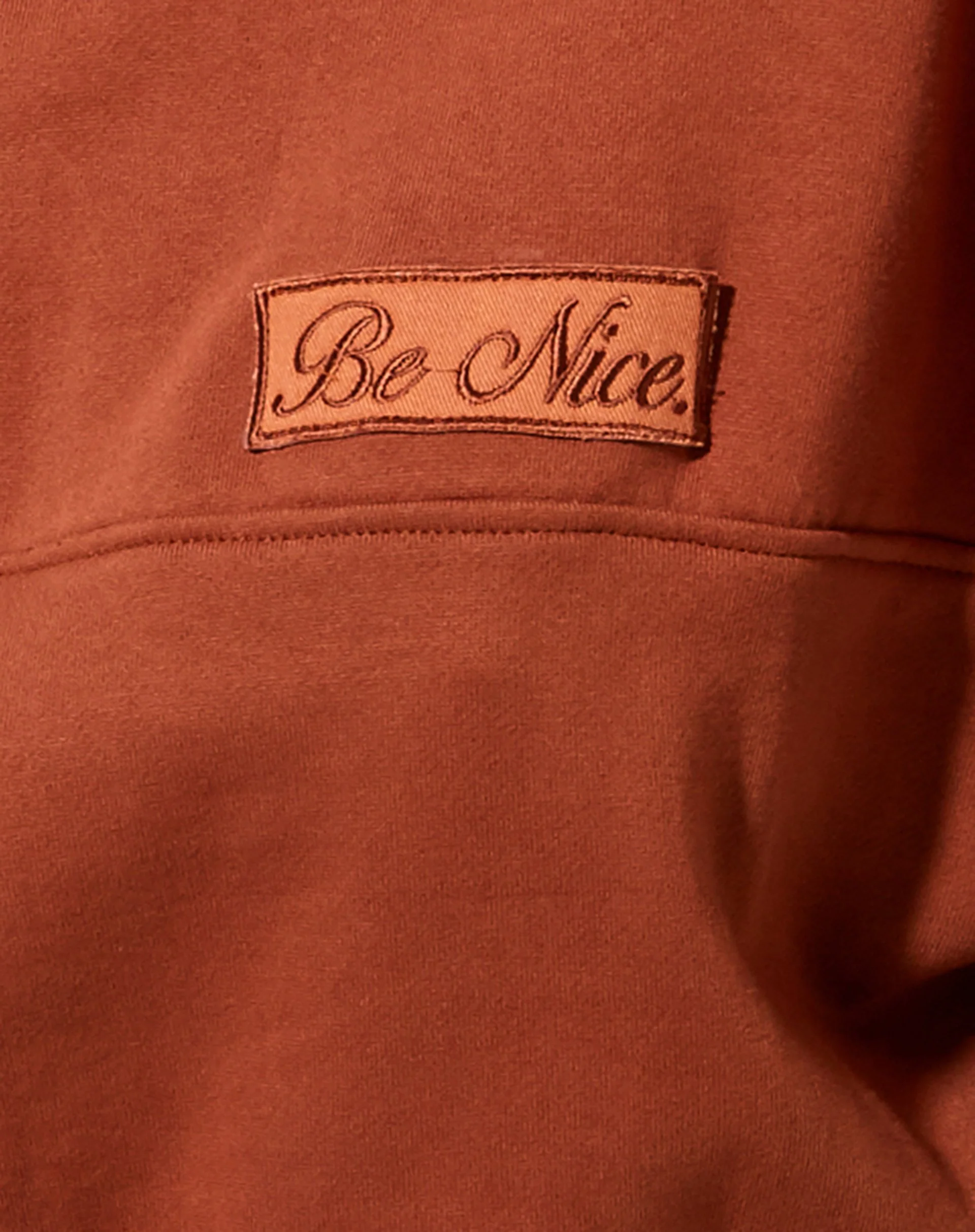 Nar Zip Bungee Jumper in Burnt Brick 'Be Nice' Label Embro - Image 5