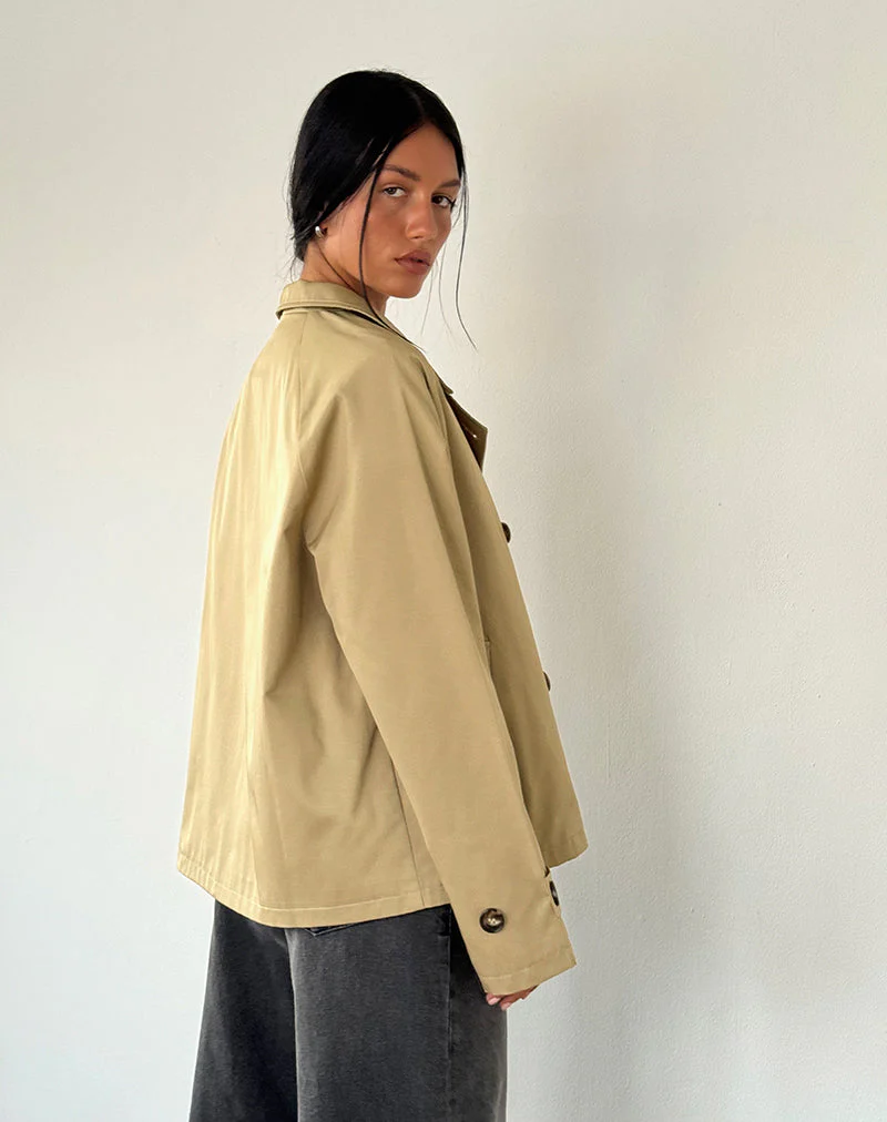 Narto Boxy Trench Jacket in Tan - Image 5