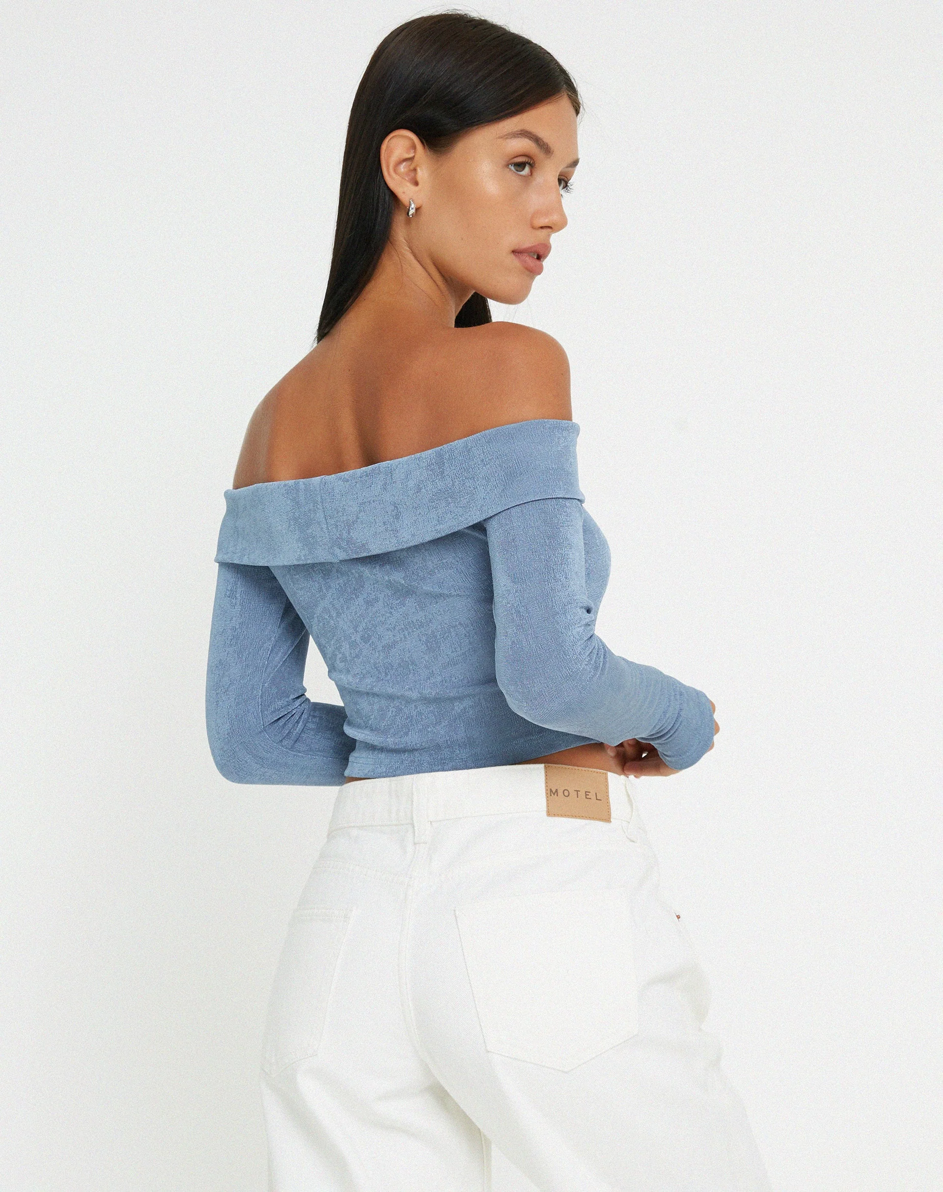 Nasari Crop Top in Blue Grey - Image 2